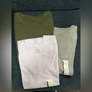 3- Time and Tru Long Sleeve T-Shirt Bundle Size Small (4-6) Relaxed Fit